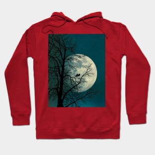 moon and birds Hoodie